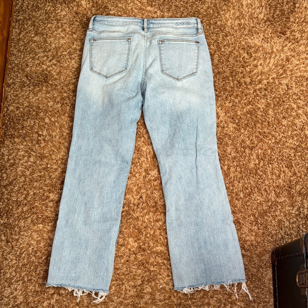 Vigoss Women's Crop Boot-Leg Light Blue Jeans